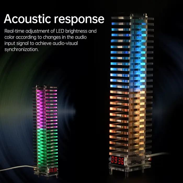 Voix Contrôlée Audio Niveau Tour Électronique Cristal Colonne Production Kit De Soudage Voix Contrôlée Musique Spectre DIY Spectre