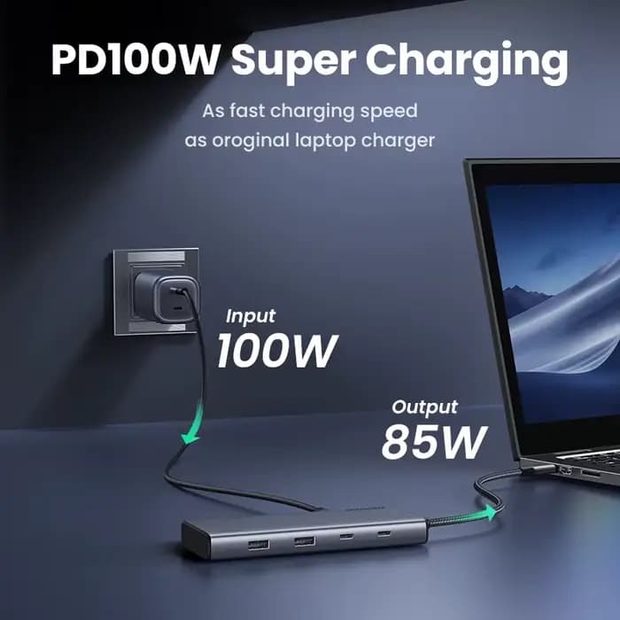 Adaptateur 8-en-1 triple affichage USB C HUB