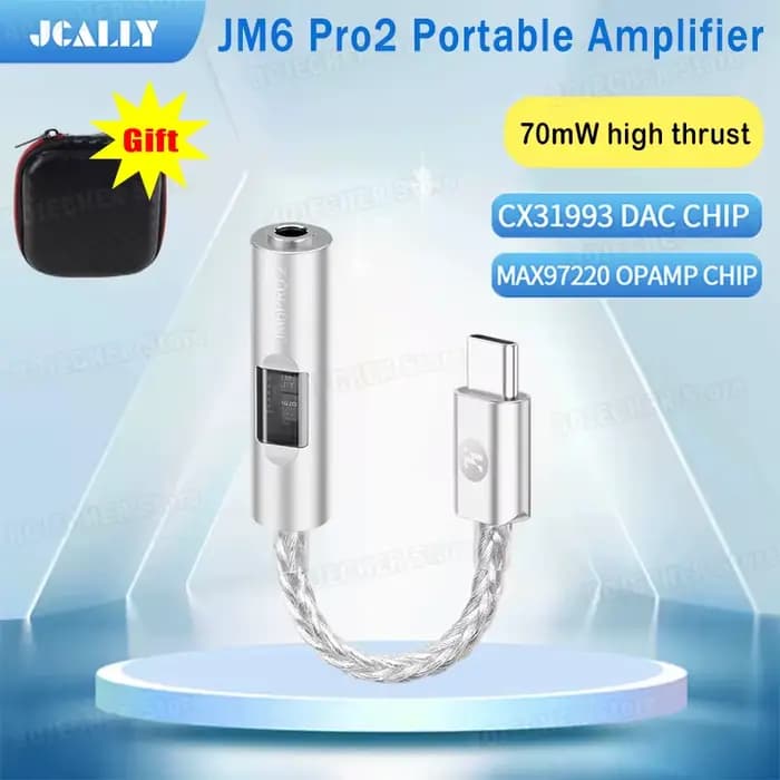 JCALLY JM6 Pro2 nouveau décodeur Audio numérique CX31993 puce DAC MAX97220 puce OPAMP adaptateur Audio Hi-Fi type-c à 3.5mm écouteurs ampli