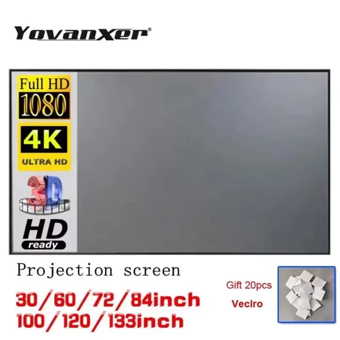 Écran de projection portable simple en tissu anti-reflet pour la maison, l'extérieur et le bureau –