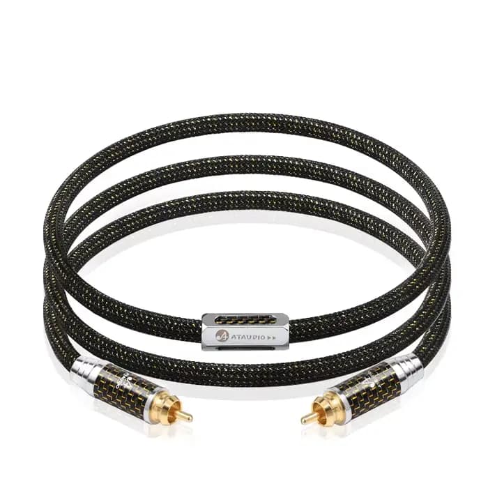 ATAUDIO RCA câble Coaxial Audio numérique haut de gamme OCC noyau plaqué or RCA vers RCA mâle cordon