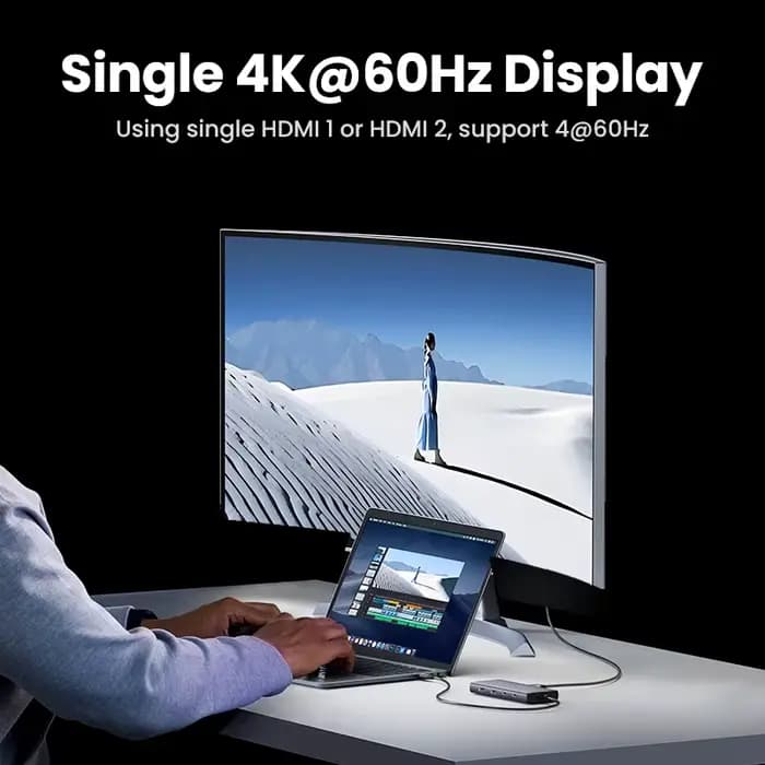 Adaptateur 8-en-1 triple affichage USB C HUB