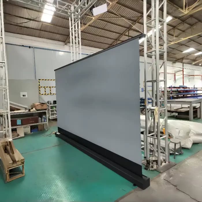 Écran de Projection électrique sur le sol, 150 pouces, 16:9, motorisé haut/bas, tissu Audio à trous