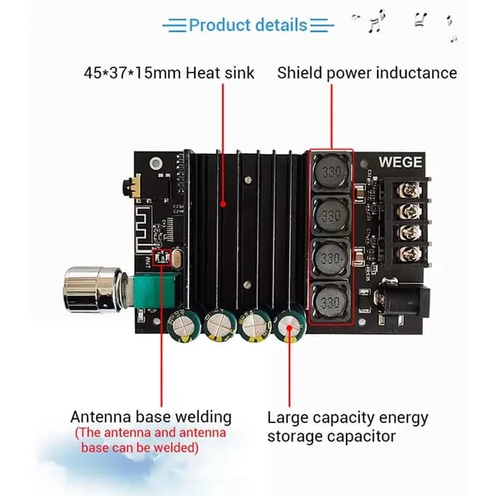 Amplificateur de puissance Audio 2x100W TDA7498E