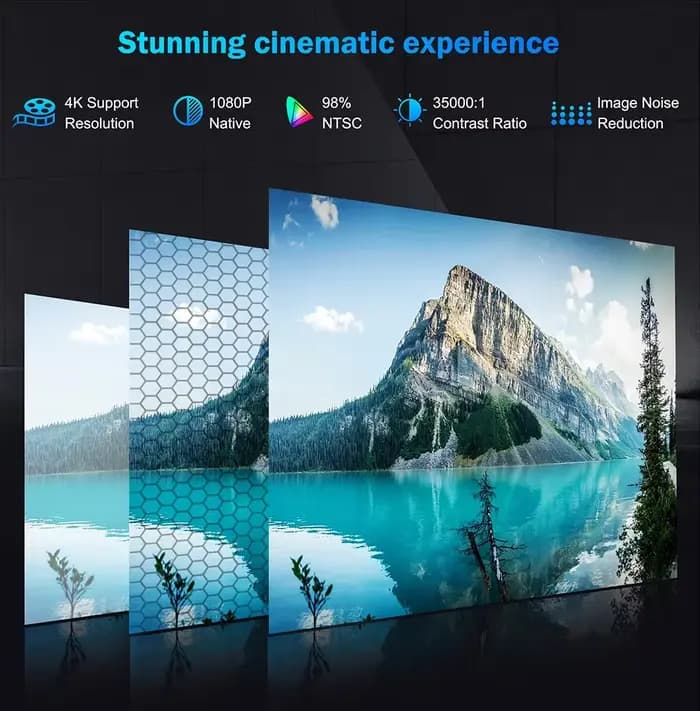 Projecteur HORLAT 40000 Lumens Android TV Full HD 1080P
