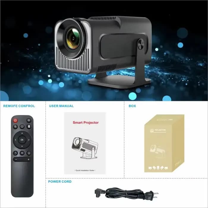 Mini projecteur vidéo HY320, résolution native 720P, Android 11, 300 ANSI, Wifi6, cinéma, extérieur,