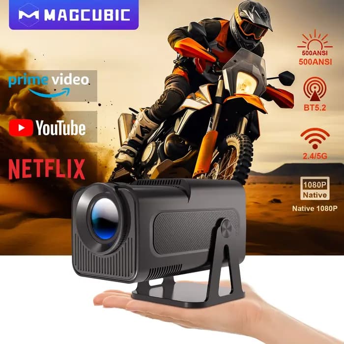 Magcubic HY320 NTV Netflix projecteur Android 13 sous licence officielle avec 1080P 500ANSI Prime vidéo YouTube WIFi BT5.2 Portable