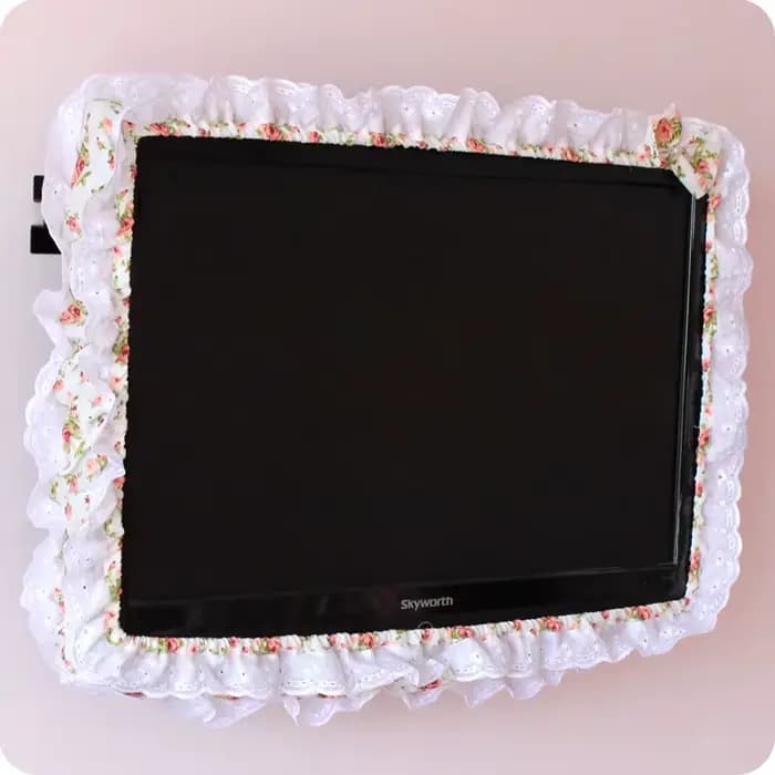 24-48 pouces tissu TV cercle mise sous tension sans sortir cache-poussière écran de moniteur décorations pour la maison