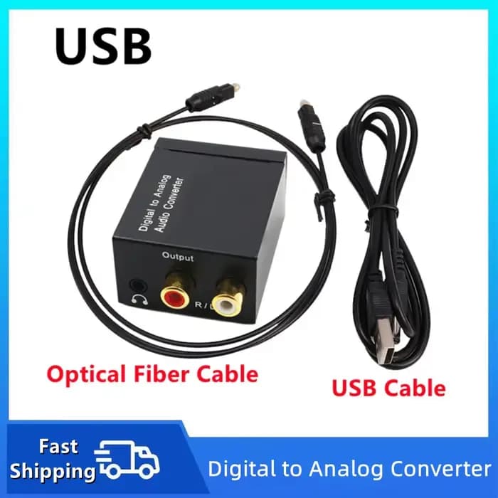 Convertisseur audio numérique-analogique coaxial à fibre optique 3,5 mm AUX L/R, convertisseur numér