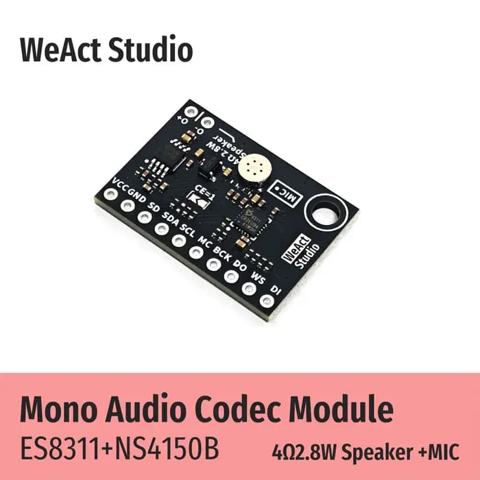 Module de codec audio mono WeAct ES8311 + NS4150B-interface I2C + I2S, micro intégré, pilote de haut