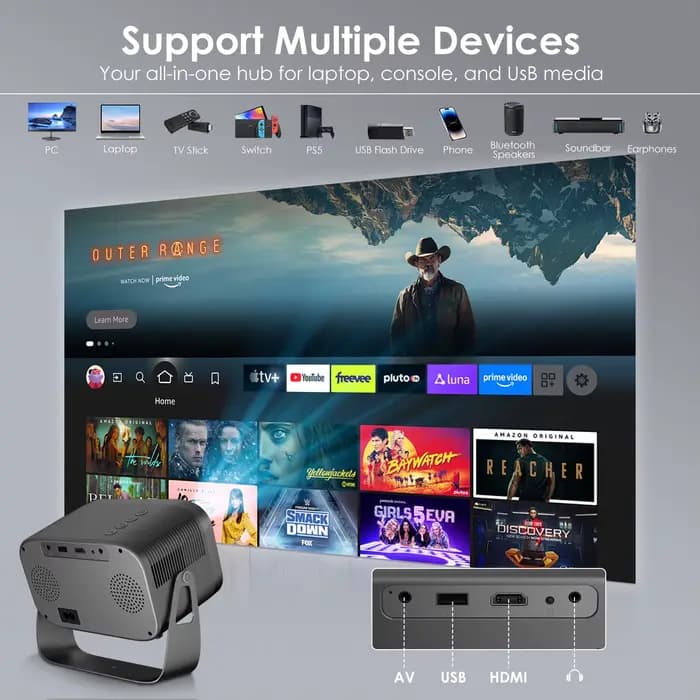Projecteur intelligent portable Salange Android 11 5G Wifi6 Bluetooth 5.2 Mini