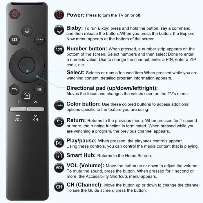Télécommande de remplacement pour Samsung Smart TV BN59-1266A, télécommande vocale universelle pour