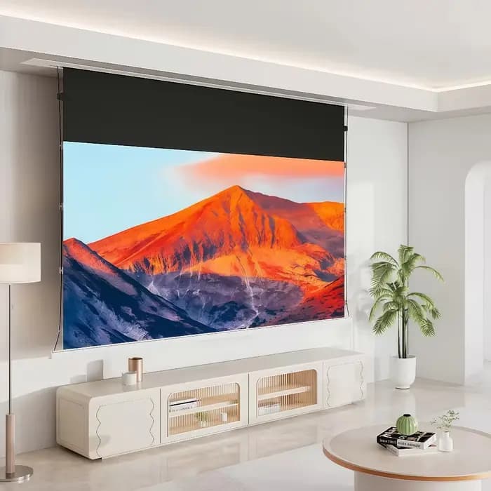 Écran de projection motorisé encastré au plafond MIVISION 8K à longue portée Fresnel ALR anti-lumièr