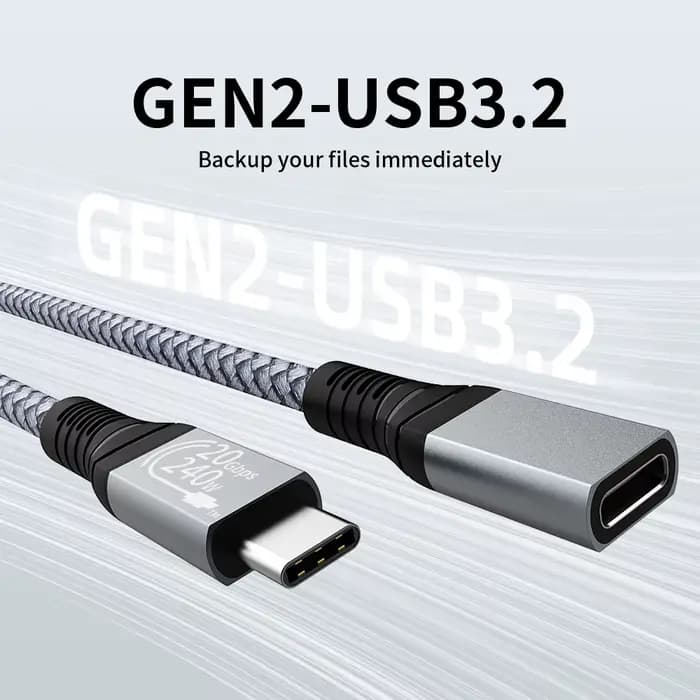 Câble d'extension USB C Audio/vidéo 4K @ 60HZ type-c mâle à femelle
