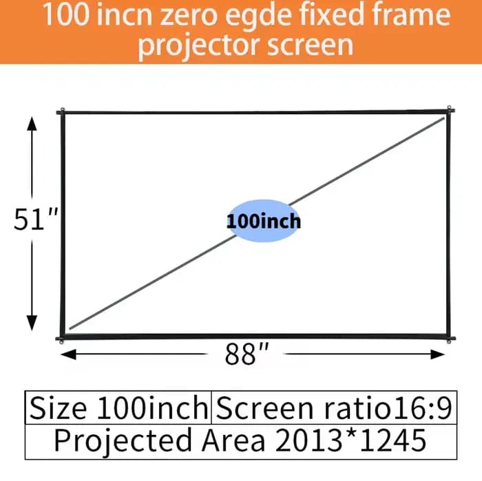Écran de projection ALR 100/120 pouces à cadre fixe anti-lumière