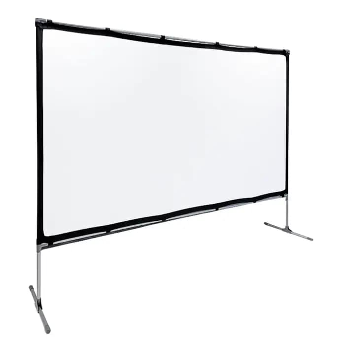 VEVSHAO Sans Rides 160 ° Écran de projecteur d'angle de vision avec support blanc, écran Double fa
