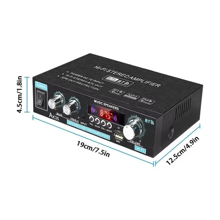 Amplificateur Stéréo Audio Bluetooth, Amplificateurs Numpopularité Domestiques, Hifi, FM, Audio USB, 110-240V, AK35, 800W, 2 Canaux