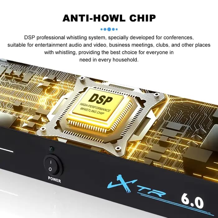 Processeur audio numérique XTR 6.0 4.0 2.0 avec suppresseur de rétroaction