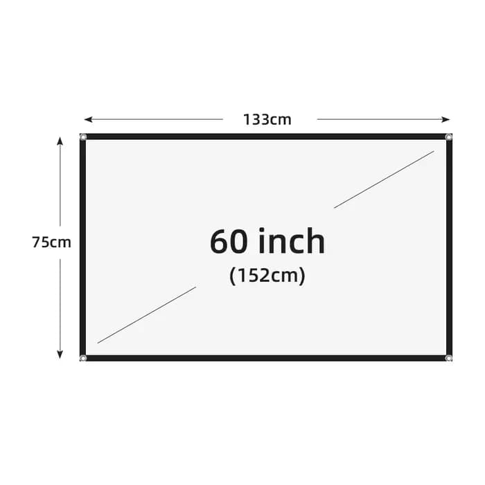 Écran de projecteur souple haute densité blanc moins de plis 60-200 pouces Support pliable portable