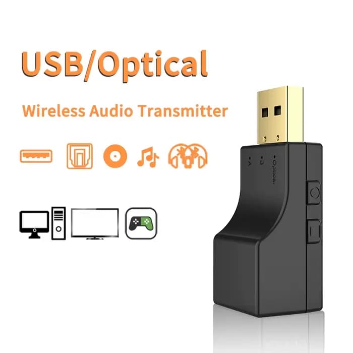 Transmetteur Audio optique Bluetooth USB, faible latence, musique stéréo, double flux, adaptateur sa