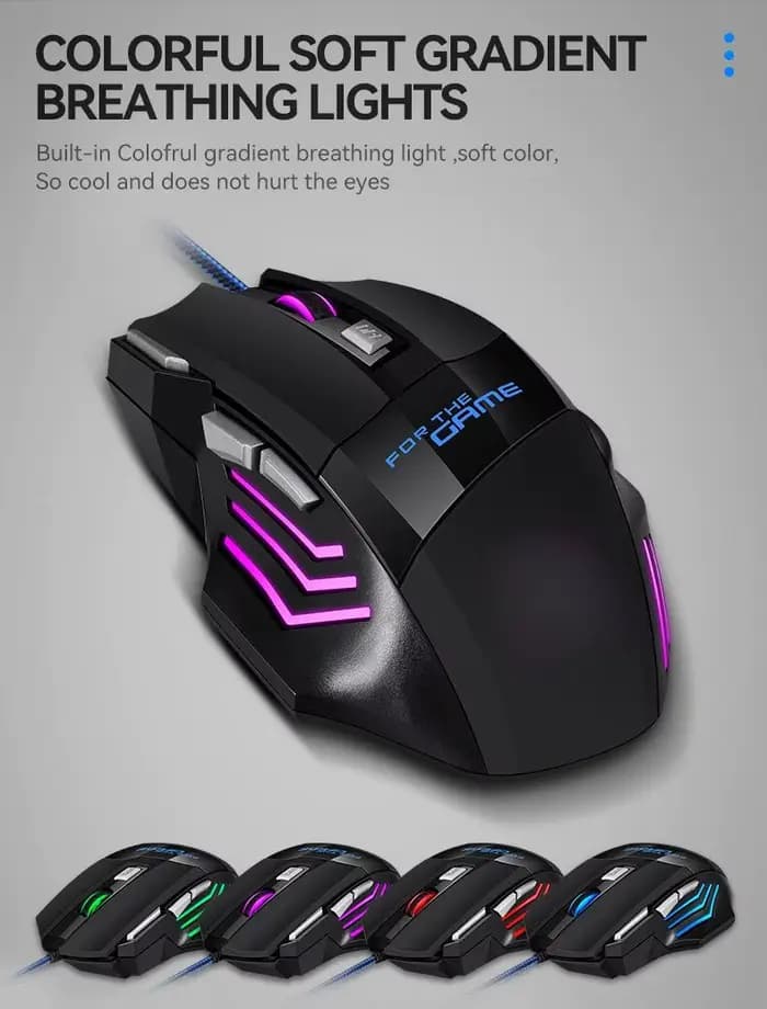 1 PC nouvelle souris de jeu USB hyperspeed rvb rétro-éclairé