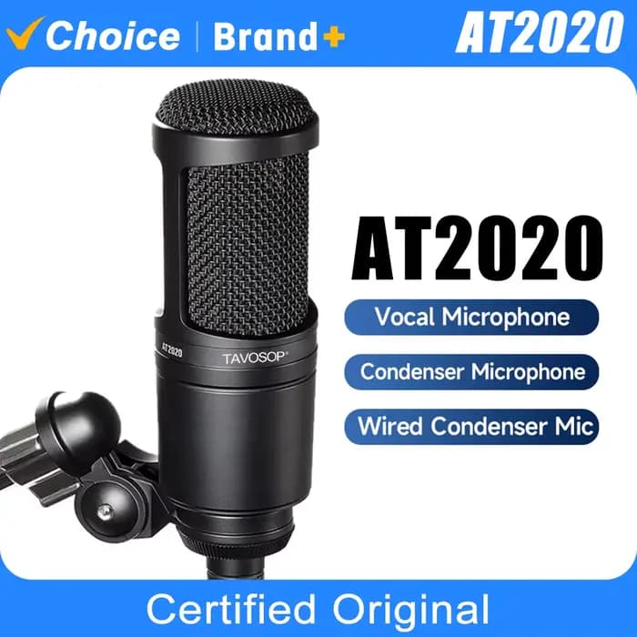 Microphone à condensateur cardioïde filaire TAVOSOP AT2020 pour chant
