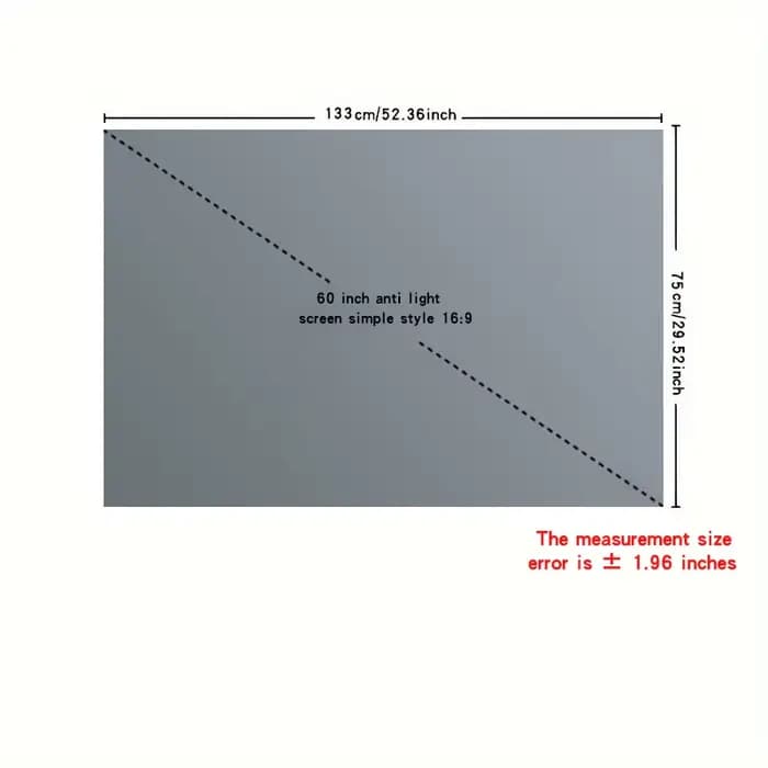 Écran de projection simple anti-lumière haute définition 60-120 pouces 16:9, adapté au bureau, à l'i