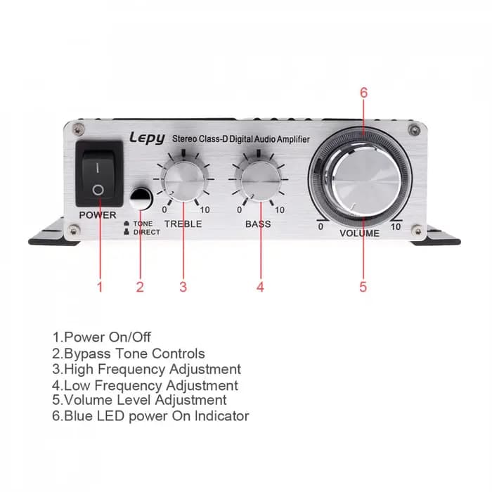 Amplificateur audio numérique stéréo classe D LEPY LP-2020A 20W x 2 2CH