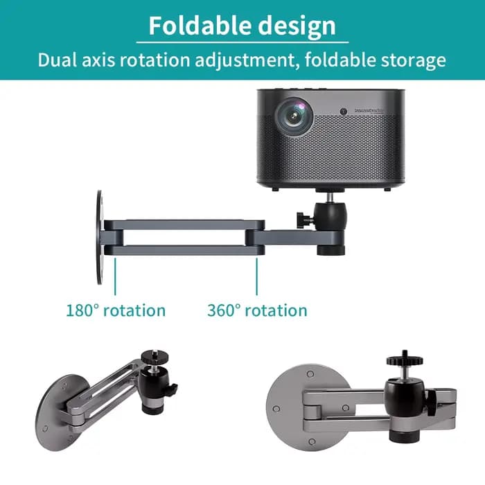 Support de montage mural pour projecteur multi-angle réglable pliable Rotation à 360 degrés