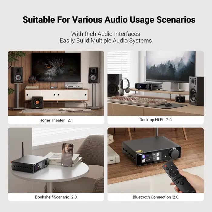 AIYIMA A80 amplificateur de puissance amélioré TPA3255 DAC Bluetooth PFFB stéréo 300Wx2