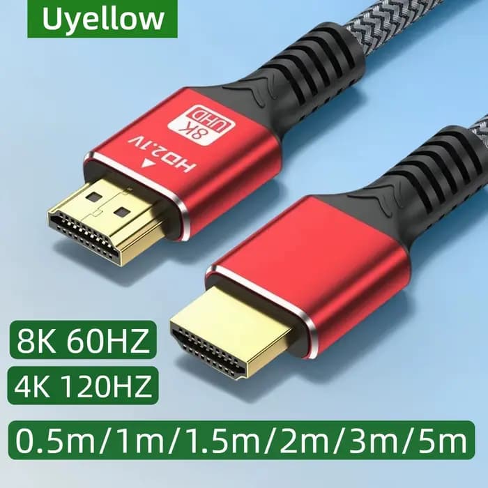 Uyellow 48Gbps câble compatible HDMI 8K 60Hz 50cm 1m 2m 3m 5m